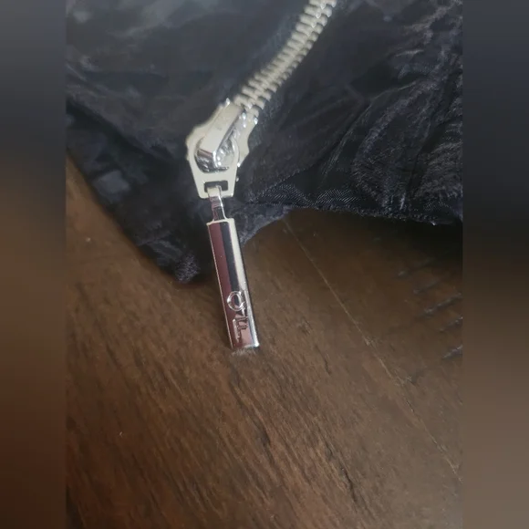 NWT Anne Fontaine Black Floral Zipper Moto Jacket Sz Small - Picture 6 of 10